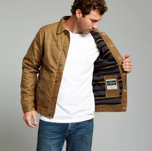 Flint and Tinder Flannel-Lined Waxed Trucker Jacket